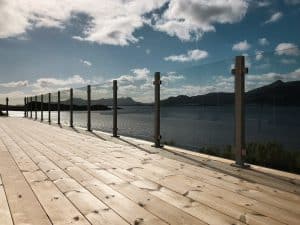 Glazen balustrade bij veranda Glazen balustrade bij veranda